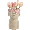 Clayre & Eef Цветочный горшок 16x15x25 см бежево-красный
