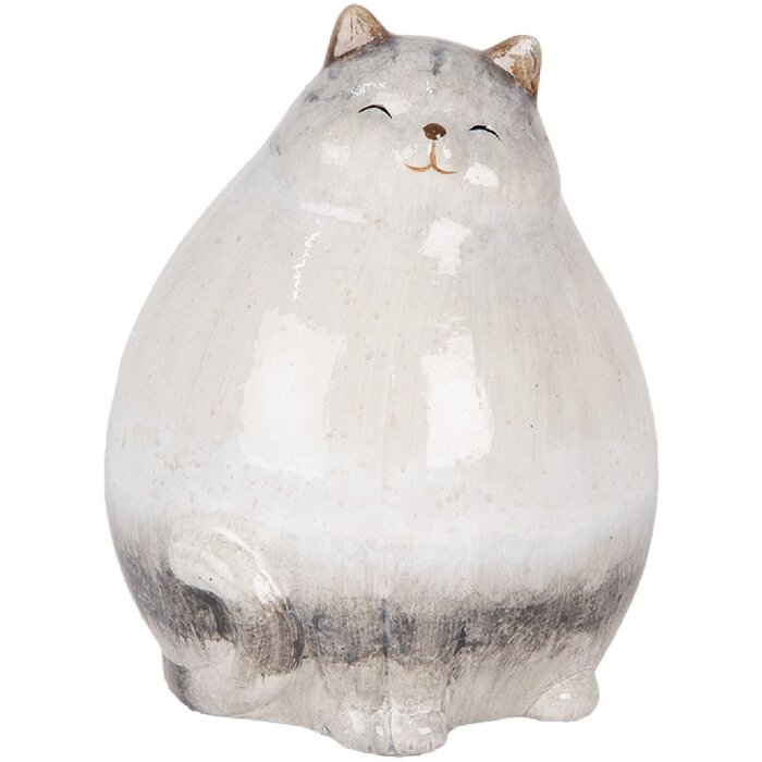 Clayre & Eef Декорація Кіт 14x13x18 см Сірий