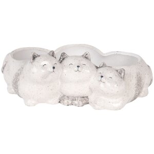 Clayre & Eef Кашпо Кошка Серое 27x16x10 см