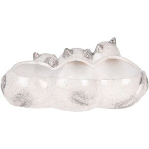 Квітковий горщик Clayre & Eef Кіт Сірий 27x16x10 см