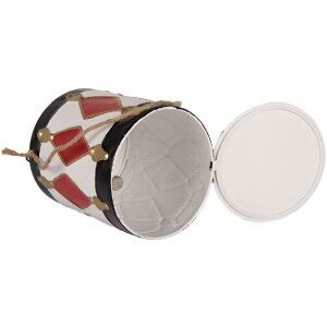 Clayre & Eef 6Y5808 Набор декоративных барабанов 2 шт. Бело-черный Ø15x38 / Ø13x29 см