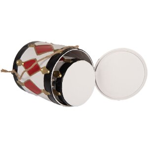 Clayre & Eef 6Y5808 Набор декоративных барабанов 2 шт. Бело-черный Ø15x38 / Ø13x29 см