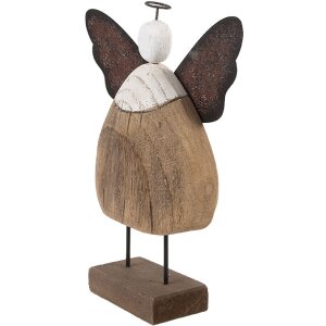 Clayre & Eef Декорація Ангел 13x5x19 см коричнево-біла