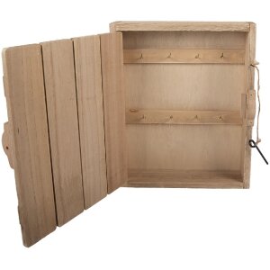 Clayre & Eef 6H2431 Ключниця 24x7x30 см коричнево-біла
