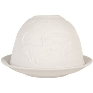 Clayre & Eef 6CE2210 Подсвечник фарфоровый белый...