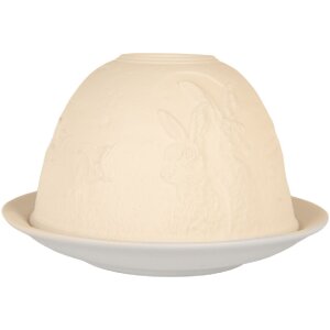 Clayre & Eef 6CE2210 Подсвечник фарфоровый белый Ø 12x8 см