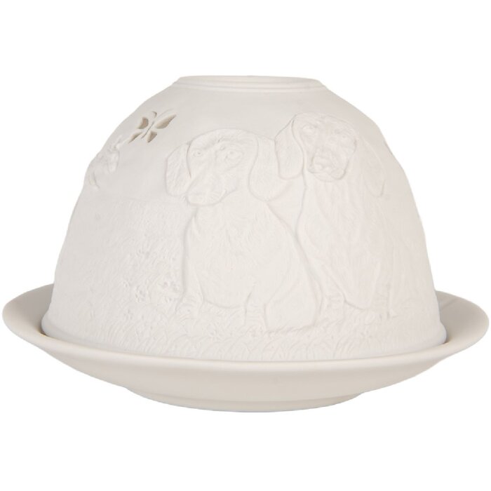 Clayre & Eef 6CE2211 Свічник для чайних свічок Ø 12x8 см Білий