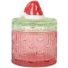 Clayre & Eef 6GL5343 Скляна банка з кришкою Червоно-зелена 9x12 см