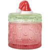 Clayre & Eef 6GL5343 Скляна банка з кришкою Червоно-зелена 9x12 см