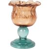 Clayre & Eef 6GL5348 Свічник для чайних свічок Ø 10x14 см помаранчевий/зелений