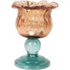 Clayre & Eef 6GL5348 Свічник для чайних свічок Ø 10x14 см помаранчевий/зелений