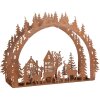 Clayre & Eef 6Y5939 Свічник Різдвяна сцена 32x9x23 см коричневий