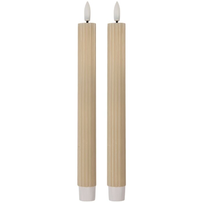 Clayre & Eef Светодиодные свечи 2 шт. 2x25 см Бежевые