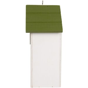 Clayre & Eef Пташиний будиночок 15x10x22 см білий/зелений