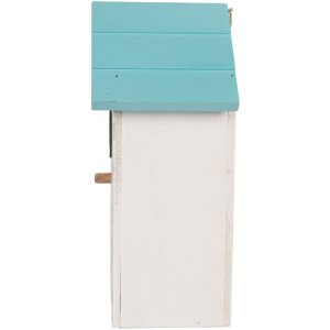 Clayre & Eef Пташиний будиночок 6H2451 15x10x22 см біло-бірюзовий
