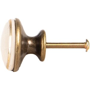 Clayre & Eef 66281W Дверна ручка Бежево-золота 3x3 см...
