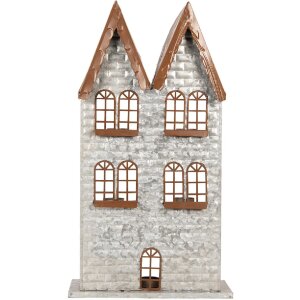 Свічник Будинки Clayre & Eef 30x13x54 см Сірий