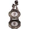 Clayre & Eef 2F1331 Фоторамка подвійна 14x3x27 см сріблясто-коричнева