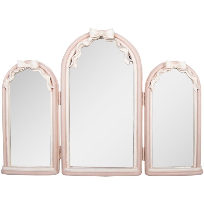 Зеркало Clayre & Eef 62S335 48x4x34 см розово-белое