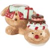 Clayre & Eef 6CE2214 Банка для сипучих продуктів 17x14x24 см коричнево-червона