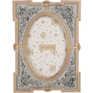 Clayre & Eef 2F1365S Фоторамка 15x21 см синьо-золотиста 10x15 см