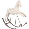 Clayre & Eef Декоративний гойдалка-коник 61x15x51 см Білий