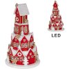Clayre & Eef Декоративний будинок з LED Ø 13x22 см червоно-білий