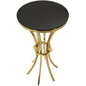Приліжковий столик Shanty високий Ø 40x81 см золотий чорний