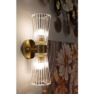 Настінний світильник Prague gold transparent 11x16x40 см 2xE14