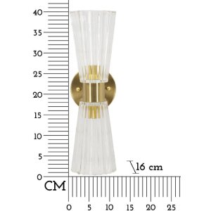 Настінний світильник Prague gold transparent 11x16x40 см 2xE14