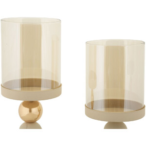 Mauro Ferretti Подсвечники Glassy creme – набор из 2 шт Ø 10x32 и Ø 10x36 см