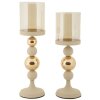 Mauro Ferretti Подсвечники Glassy creme – набор из 2 шт Ø 10x32 и Ø 10x36 см