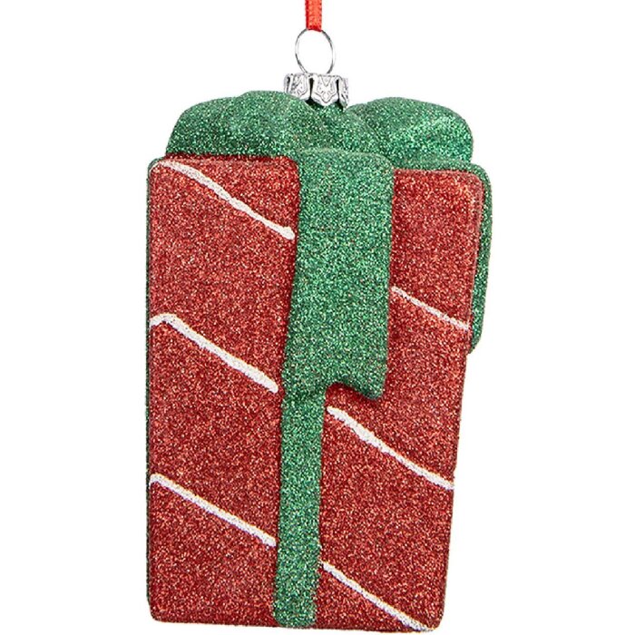 Clayre & Eef 66095 Декоративный подвес Подарочная коробка 8x8x11 см Красный и Зеленый