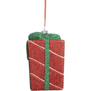 Clayre & Eef 66095 Декоративный подвес Подарочная коробка 8x8x11 см Красный и Зеленый