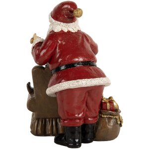 Clayre & Eef Фигурка Санта Клаус с детьми 17x13x18 см, Красный