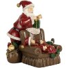 Clayre & Eef Фигурка Санта Клаус с детьми 17x13x18 см, Красный