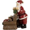 Clayre & Eef Фигурка Санта Клаус с детьми 17x13x18 см, Красный