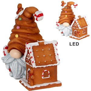 Clayre & Eef 6PR5309 Декоративний гном з LED 14x9x15...