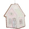 Clayre & Eef Підвісна прикраса Будинок 9x1x10 см Рожевий