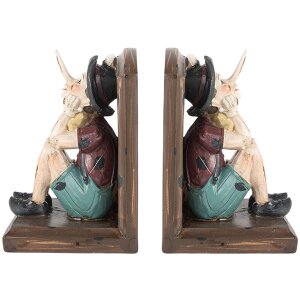 Підставки для книг Clayre & Eef 2 шт. 24x11x17 см коричнево-бежеві