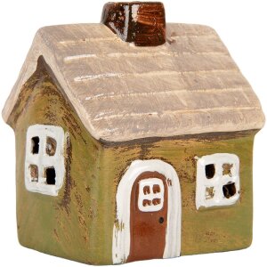 Clayre & Eef 6CE2186 Декоративний будиночок 8x7x10 см зелений/бежевий