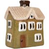 Clayre & Eef Декоративный домик 11x7x13 см Керамика Зеленый Бежевый
