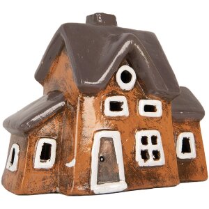 Clayre & Eef Декоративный домик 20x11x16 см оранжево-серый