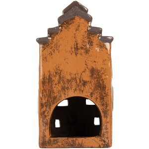Clayre & Eef Декоративный домик 13x10x24 см, серый и оранжевый