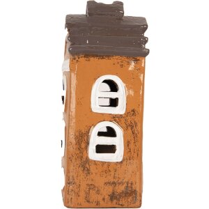 Clayre & Eef Декоративный домик 13x10x24 см, серый и оранжевый