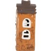 Clayre & Eef Декоративный домик 13x10x24 см, серый и оранжевый