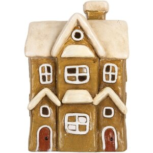 Clayre & Eef 6MG0123 Декоративний будинок 23x15x33 см коричнево-бежевий