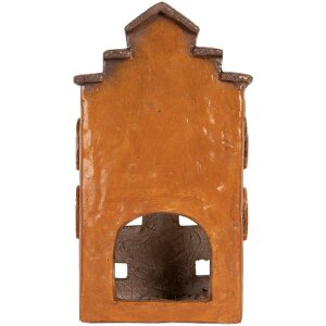 Clayre & Eef 6MG0124 Декорація Будинок 20x15x34 см Помаранчево-Сірий