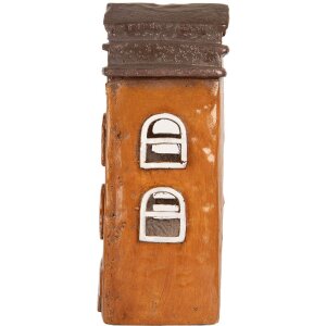 Clayre & Eef 6MG0124 Декорація Будинок 20x15x34 см Помаранчево-Сірий