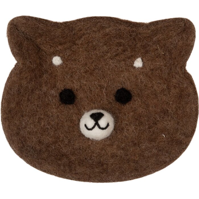 Філцова миска у формі ведмедика Clayre & Eef, 15x13x3 см, березово-біла